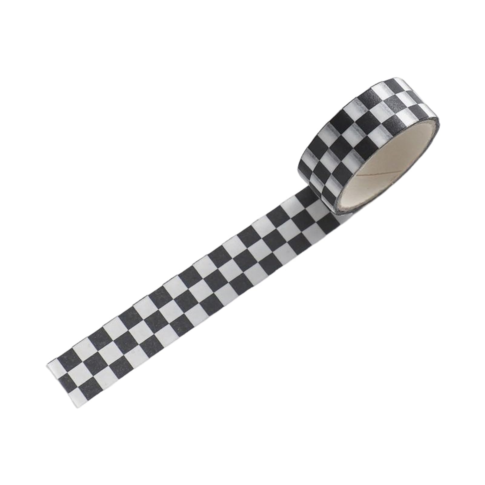 matumou 1 Roll Washi Sticky Adhesive Clear Print Removable Fade-resistant Scrapbooking Washi Checkerboard Pattern for Kids