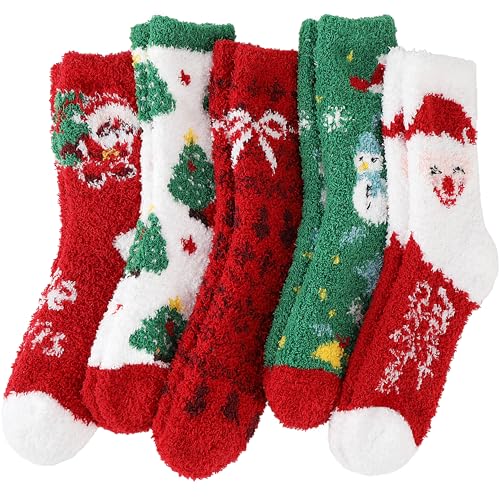 Image of ProEtrade Fuzzy Socks for Women Teen Girls Fluffy Christmas Cozy Slipper Cabin Soft Winter Warm Fleece Socks