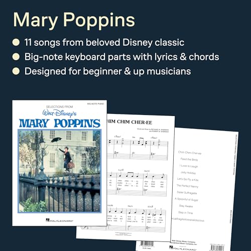 image for Mary Poppins – Big Note Piano Songbook | 11 Classic Songs from the D