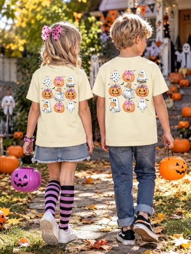 Halloween Shirts for Kids Toddler Ghost Graphic Tee Spooky Season Fall Tops - image 5