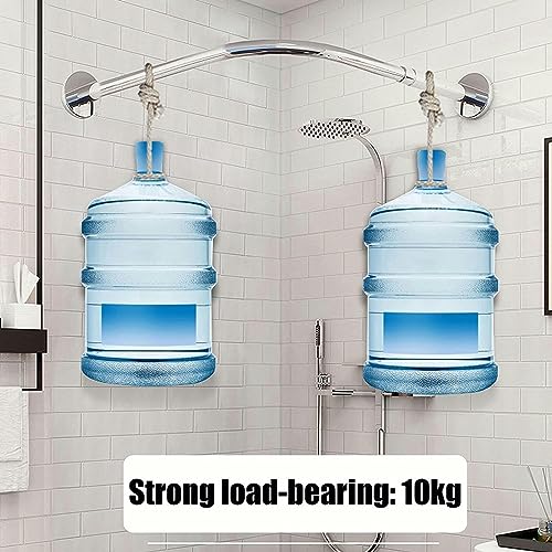 Générique Barre de Douche incurvée réglable sans perçage en Acier Inoxydable, Design incurvé pour Une Installation Facile, idéale pour Baignoire, (Couleur, 90 à 130 cm × 90 à 130 cm)