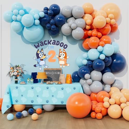 Blue Dog Balloon Arch Garland Kit for Boys Girls Wackadoo I'm Two...