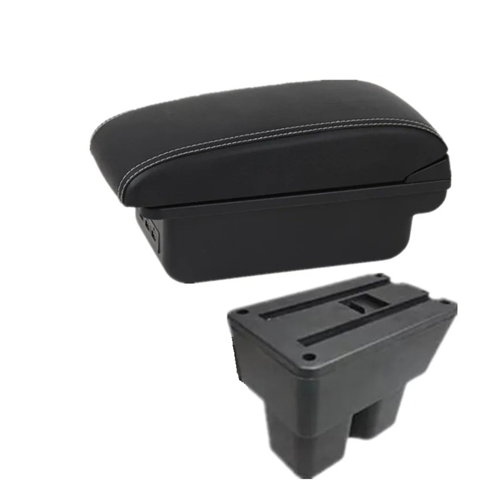 Ggwqoops Car Armrests For Suzuki For Jimny 2019-2025 Armrest Box Car Storage Dedicated Retrofit Interior Accessorie Armrest Box(B1 Black white 3USB)