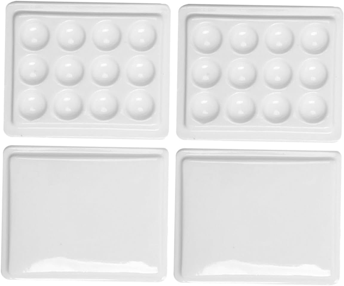 2pcs Watercolor Palette with Lid, 12-Compartment Plastic Paint Mixing Tray for Artists and Painters, Airtight Watercolour Palette for Travel and Studio Painting