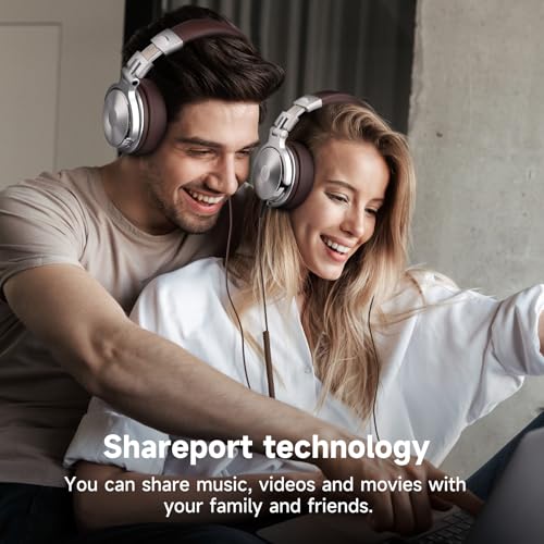 Image of OneOdio Over Ear Headphones Studio Wired Bass Headsets with 50mm Driver, Foldable Lightweight Headphones with Shareport and Mic for DJ Monitoring Mixing Guitar PC TV with Microphone (Pro-30).