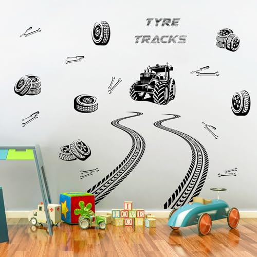 Vinilo decorativo de huella de neumático para pared miniatura 2