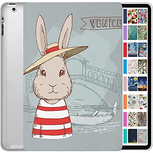 Image of DuraSafe Cases for iPad 9.7 inch Old Model 2 3 4 Gen Printed Case A1458 A1416 MC705HN /A MD328HN /A MD336HN /A A1395 MC769HN /A MC954HN /A MC960HN /A MC979HN /A A1459 MD514HN /A MD511HN /A - Bunny Hat