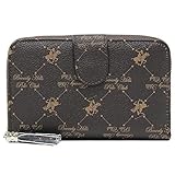 Musthave in guter Qualität Vain Secrets Damen Portmonee Geldbörse Lang Börse Reißverschluss Geldbeutel in Groß oder Klein Polo Monogramm (M2 Coffee, 16 cm Lang - 10 cm Hoch - 3 cm Breit)