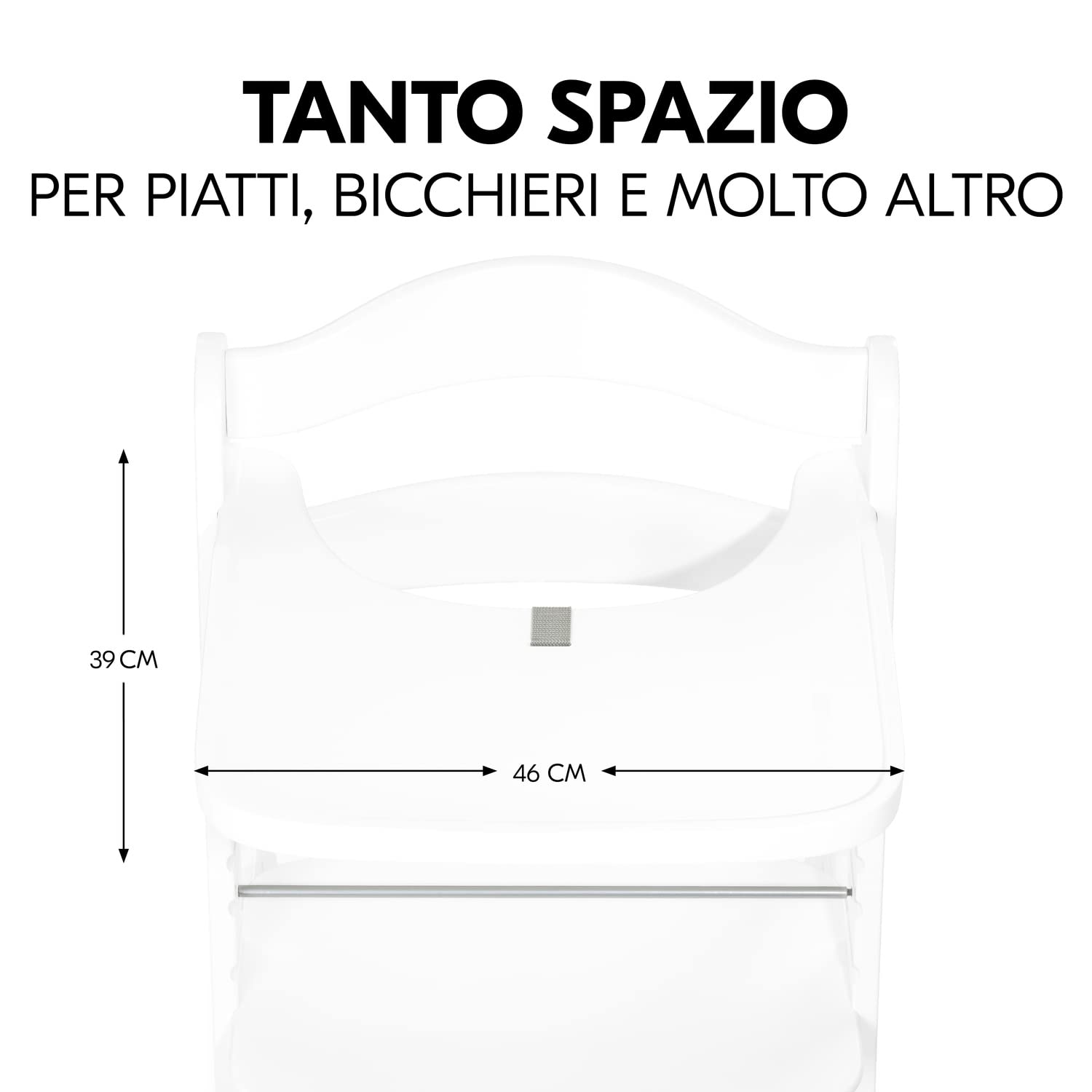 hauck Vassoio Seggiolone Alpha Wooden Tray - Vassoio in Legno di Faggio Cert. FSC, per Seggiolone Pappa Alpha+ e Beta+, Bordo Rialzato - (Bianco)