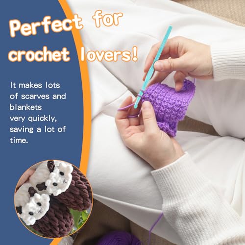 Image of QMNNMA 5.5 mm Crochet Hook, Ergonomic Crochet Hooks, Crochet Needles | Ergonomic Crochet Hooks for Arthritic Hands, Crochet Needles for Yarn, Colorful Transparent Crochet Hook for Beginners