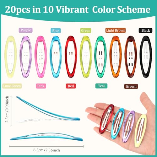 Pinzas para el cabello pequeñas ovaladas planas de metal multicolor para niñas miniatura 3