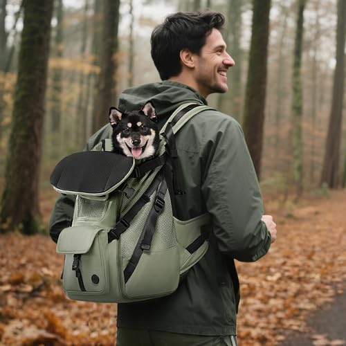 Image of Wakytu Dog Backpack Carrier for Small Dogs,Pet Carrier for Travel & Hiking | Hands-Free Puppy Backpack,Adjustable Padded Breathable Straps,Ergonomic Front Facing Dog Carrier Backpack