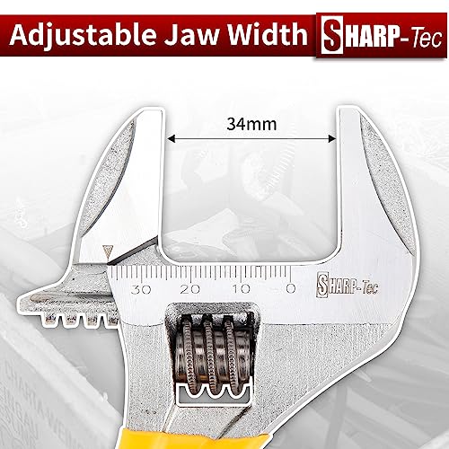 Sharp-tec Adjustable Spanner 6-inch/150mm, Stubby Slim Thin Plumbers Wrench - Image 3