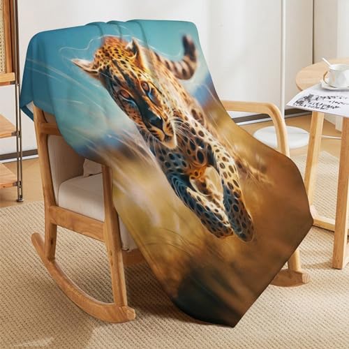 Couverture luxe motif léopard impression 3D en flanelle haut de gamme - 8