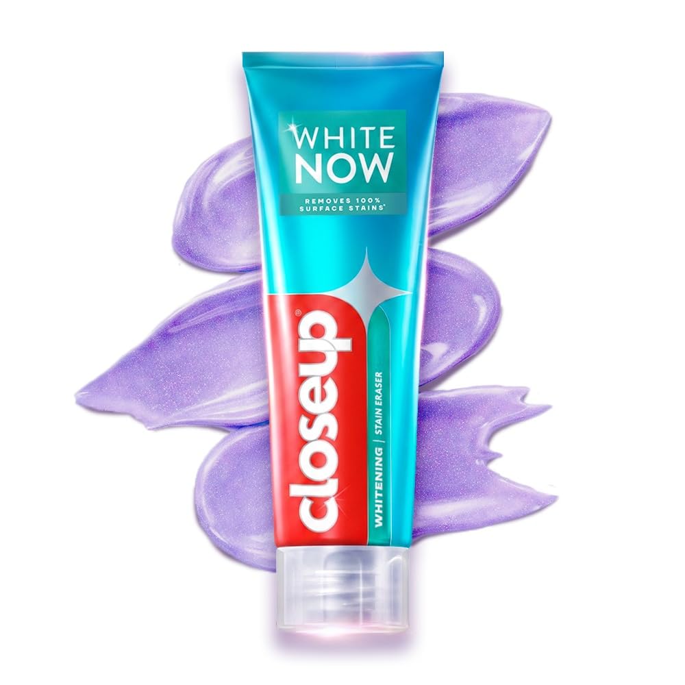 Close Up White Now Stain Eraser toothpaste for Teeth Whitening | Removes 100% surface stains to whiten teeth| Minty Fresh | Enamel safe & for daily use 100g