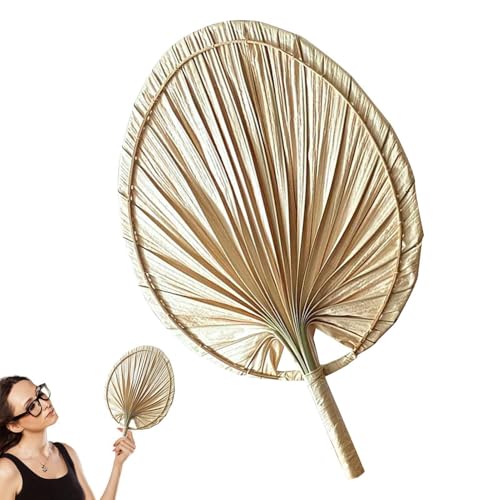 Lunaobrik Abanicos de rafia para invitados de boda, abanicos de hojas de palma, suministros tropicales para fiestas, abanicos tropicales de verano para bodas, camping, abanicos de rafia naturales