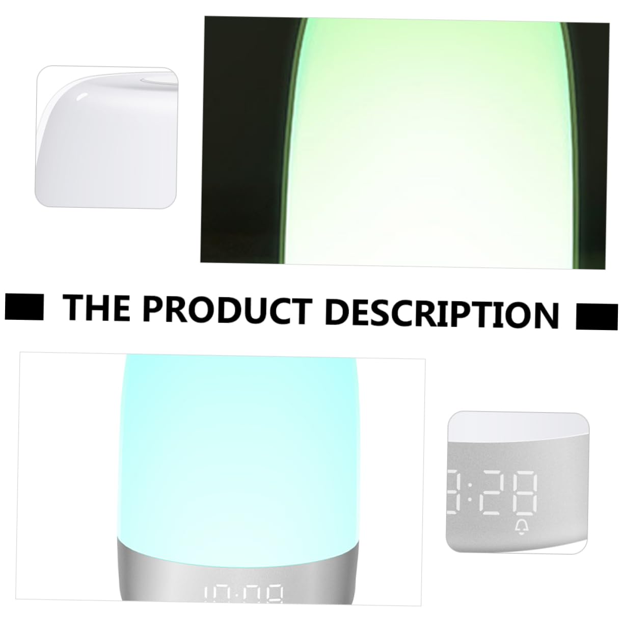 PRETYZOOM Lampe de Chevet LED Blanche Fonction Minuterie et Simulation Lever de Soleil, Réveil Tactile et Veilleuse pour Chambre à Coucher
