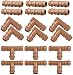 Arfun Drip Irrigation Fittings Kit for 1/2" Tubing (17mm .600 ID), 18 Pieces Set - 6 Tees, 6 Couplings, 6 Elbows - Barded Connectors for Rain Bird Pipe and Sprinkler Systems