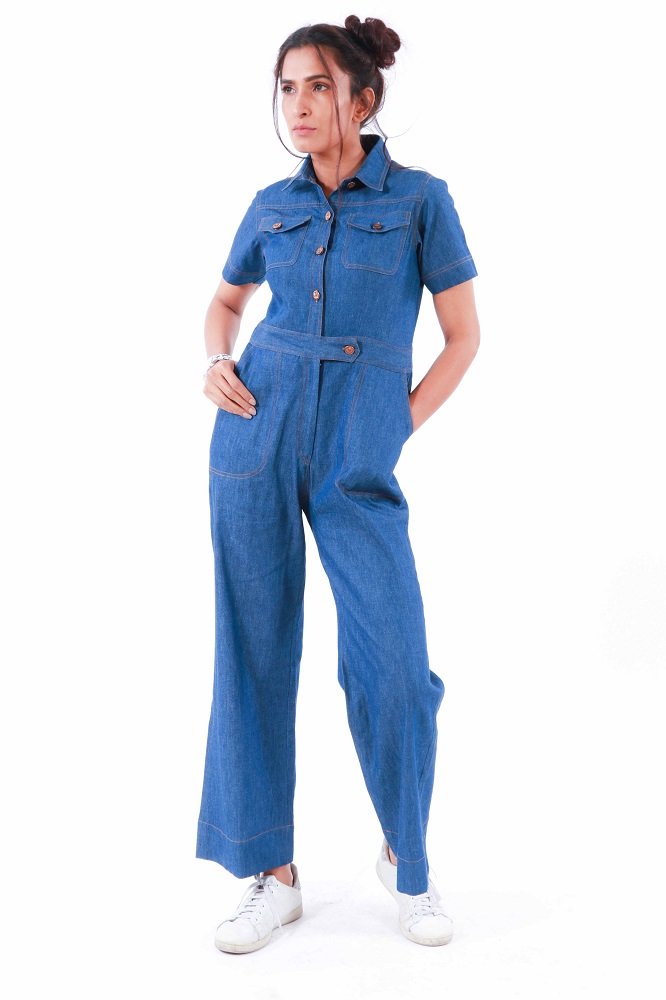 Ungoor Women's Cotton Dress(U0004-S_Blue)