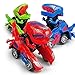 HENGBANG Transforming Toys, Dinosaur Cars Combined Into One,Automatic Transformation, Transformation of Dinosaur LED Cars, Lamps (Blue)