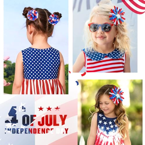 Pinzas para cabello con moño bandera americana miniatura 5