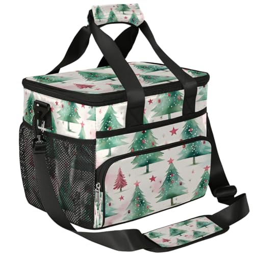 Insulated Picnic Backpack Lunch Box for Women Men Picnic Basket Tote Lunch Bag Picnic Bag Portable Lunch Bags for Picnic, Beach, Work, Trip,Office, Camp Christmas Tree Star