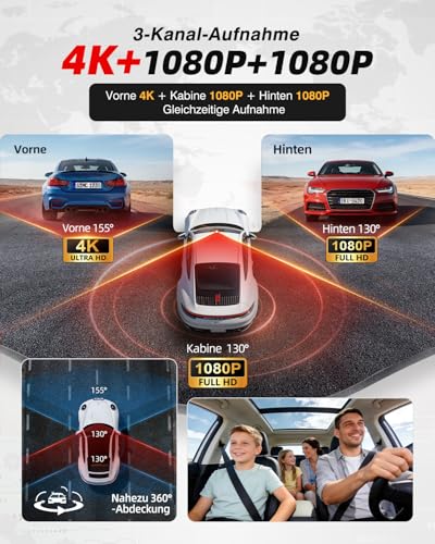 Dashcam Auto Vorne Hinten STARVIS 2 with Nachtsicht & HDR – Ansicht 2