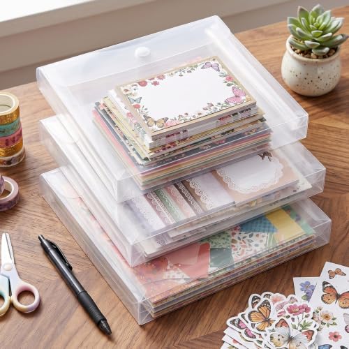 Image of Henoyso 36 Pcs 6 x 6 Inch Scrapbook Paper Storage Organizer, 1 Inch Thick