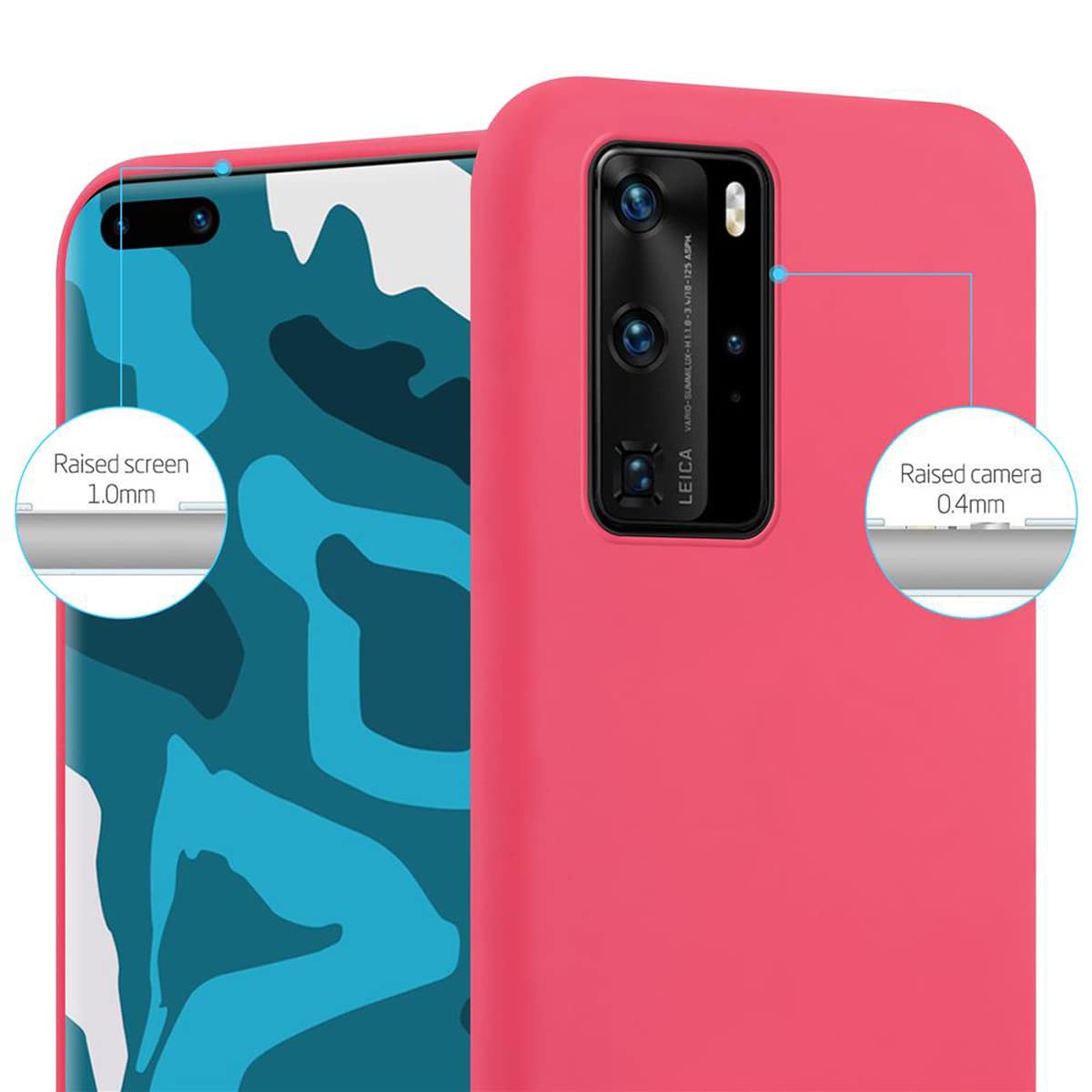 Cadorabo Custodia compatibile con Huawei P40 PRO in LIQUID NERO - Custodia per Cellulare in Silicone TPU Flessibile con Anello - Paraurti per Cover Posteriore Ultra Sottile