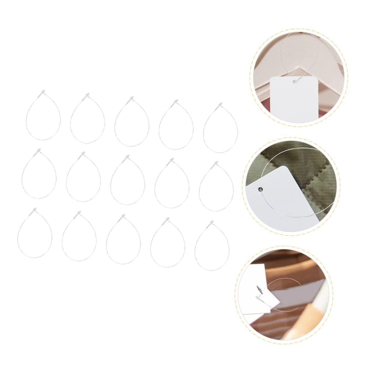 SEWACC Sturdy 5000pcs Hand Threaded Snap Lock Pin 3 Inch Label Security Loop for Clothing Tags