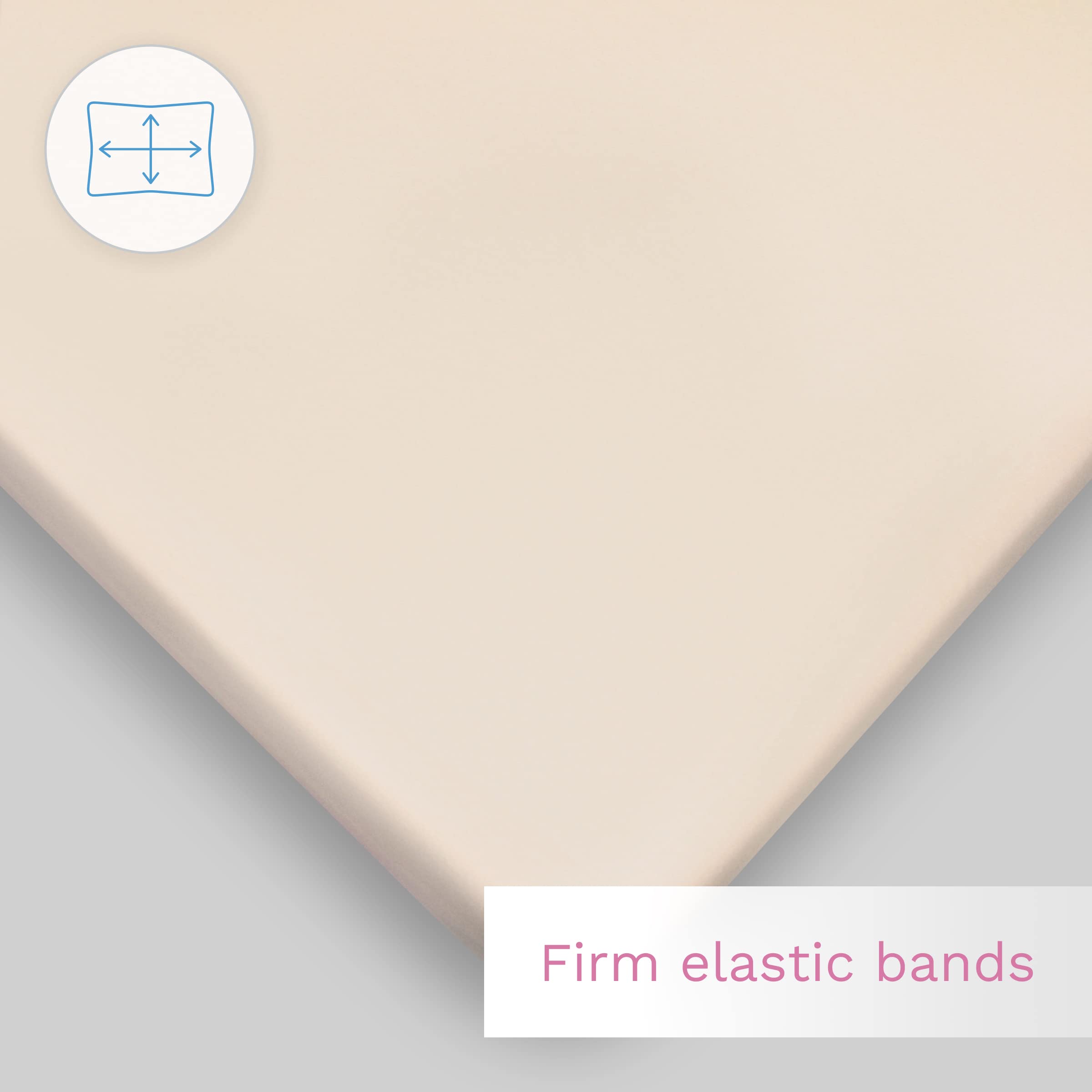 Jersey 100% Cotton Fitted Sheet for 90 x 55 cm Baby Bedside Crib Mattress (Cream) — view 8