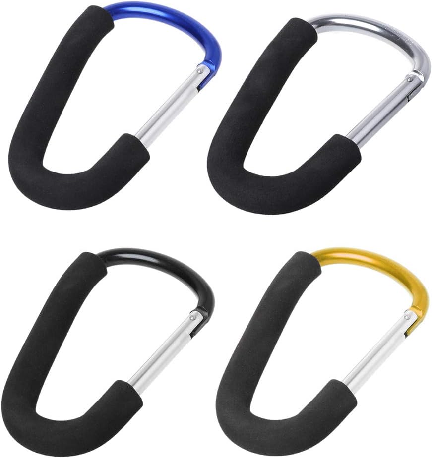 1PC Baby Carriage Hanger Stroller Handle Big Sponge Carabiner Shopping Bag Clip Hook Caribeaner Clip Heavy Duty Locking, Random delivery