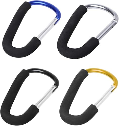 Miniatura 5 de 1PC Baby Carriage Hanger Cochecito Manija Gran Esponja Mosquetón Bolsa de Compras Gancho Clip Caribeaner Clip Heavy Duty Locking, Entrega al azar