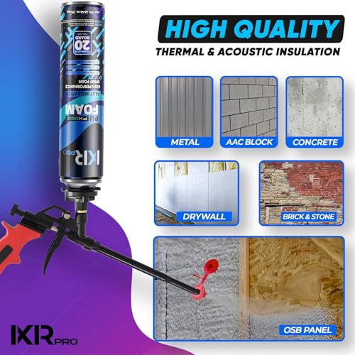 Image of ixirpro Spray Foam Insulation Can (24 x 25.4 oz. / 720 g) Expanding Sealant, Closed Cell Spray Foam Insulation, High Density, Walls Ceiling Windows Doors