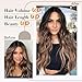 AISI BEAUTY Clip in Hair Extensions for Women Long Wavy Synthetic Brown Highlight Hair Extension 20 Inch 4PCS Natural Thick Hairpieces (Brown Mixed Blonde)