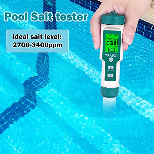 Orapxi LD-175 Pool Salt Tester Orapxi Ph And Salt Meter For Saltwater Pool Ph And Salinity Digital Tester 5 In 1 Salt Meter thumb #3