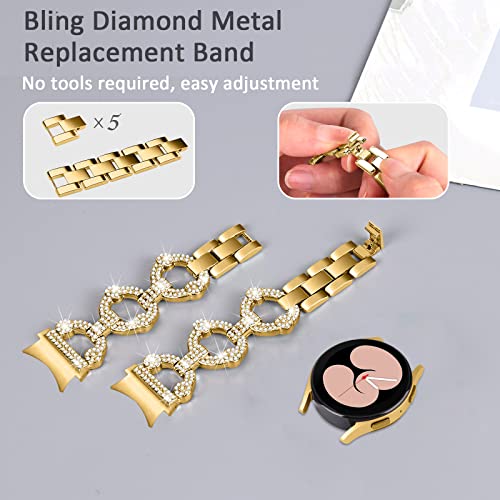 Twbocv Compatible With Galaxy Watch 5 Bands 40 Mm 44Mm, Dressy Stainless Steel Bangle Wristband Bracelet Bling Metal Strap For Galaxy Watch 4 Classic 42Mm 46Mm/Watch 5 Pro 45Mm (E03) #TOP4