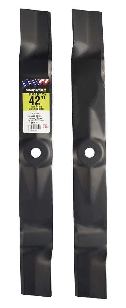MAXPOWER 561810 - Juego de Cuchillas para mantillo John Deere de Corte de 42 Pulgadas, sustituye a M139802, BG10192