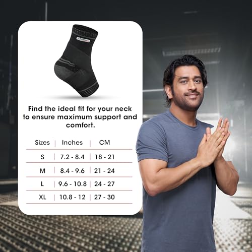 Image of LifeWear Ankle Binder Support for Pain Relief, Provides Optimum Compression for Stability and Strength, Soft and Comfortable, Adjustable Strap, Anti-slip Design, Ankle Support for Men and Women, Size (L)