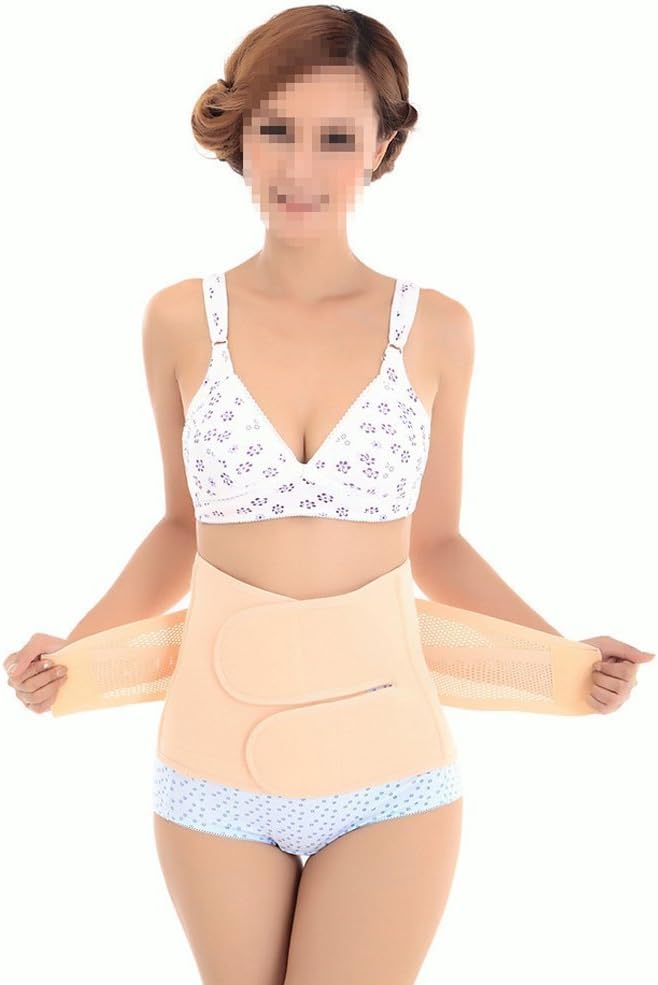 Women Elastic Breathable Ventilation Postpartum Postnatal Pregnancy Abdominal Belly Support Girdle Band Belt for Waist Slimming Shaper Wrapper Abdomen Support with 1PCS Free Cup Mat Color Ramdon (S)