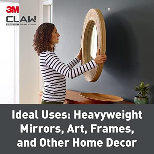 3M CLAW Plasterboard Picture Hooks For Home Décor and picture hanging, 4 Hangers, Holds up to 20 kg - Ideal for Heavyweight Items