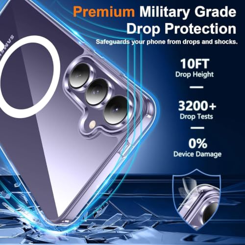 Image of DIZORO Crystal Clear Magnetic Compatible with Samsung A16 5g Back Cover case with Anti-Yellow (Compatible with Magsafe) Anti-Scratch | Shockproof Transparent Cover