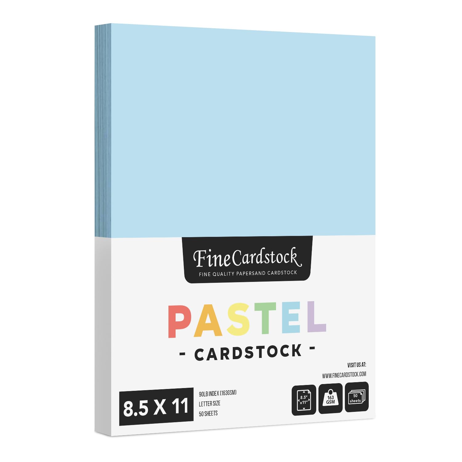 8.5 x 11" Blue Pastel Color Cardstock Paper - Great for Arts and Crafts, Wedding Invitations, Cards and Stationery Printing | Medium to Heavy Card