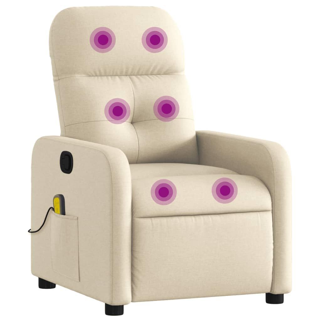 vidaXL Fotel do masażu kremowego