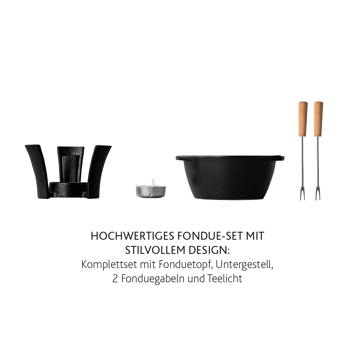 Boska Fondue-Set Party Mini/Für Käsefondue und Soße / 300 ml/Spülmaschinenfester Fonduetopf / 853553
