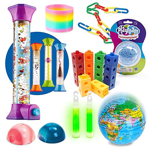 hand2mind Sensory Fidget Toy Kit, Play Therapy Toys, Fidget Tube, Mini Glow Sticks, Play Foam, Stress Ball, Anxiety Sensory Items, Occupational Therapy Toys, Calm Down Corner Supplies (128 Pieces) - Image 7