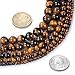 Natural Round AA Tiger Eye Agate Loose Stone Beads Bulk for Jewelry Making 4MM, 6MM, 8MM, 10MM,12MM (8mm)