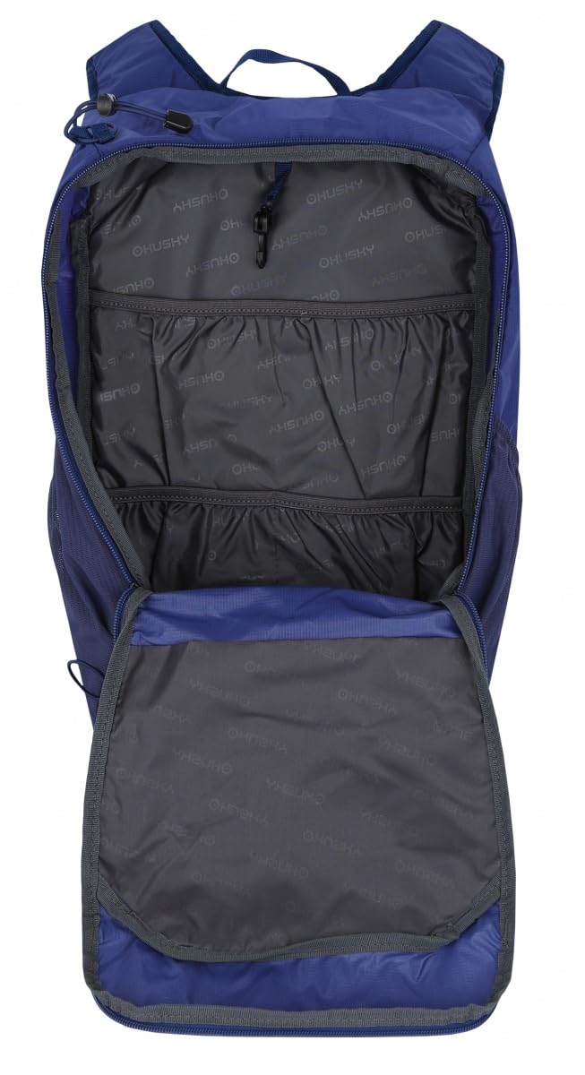 Husky Fahrradrucksack 20L – Leichter, Robuster & Wasserdichter Outdoor-Rucksack mit Viel Stauraum, Komfortsystem & Regenhülle für Radfahren, Trekking, Wandern & Reisen (Peten, Blau)
