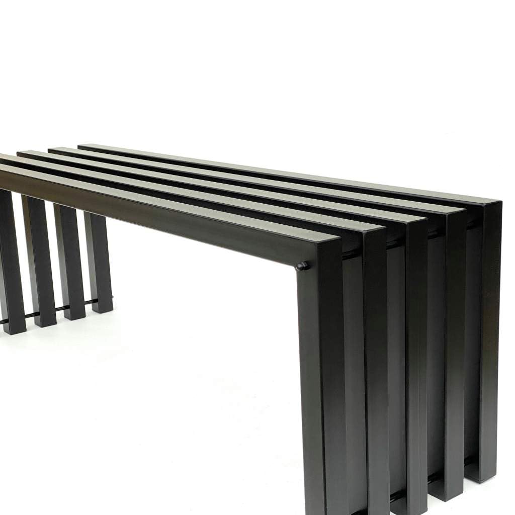 DanDiBo Gartenbank Wetterfest Metall Outdoor Schwarz 96245 Ida 120 cm Sitzbank Garten Bank Parkbank Eisen