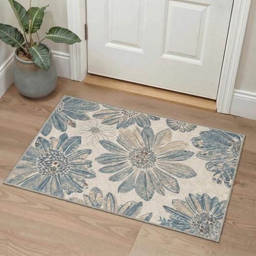 Tapete Bavni 2x5 ft reciclable con diseño floral miniatura 3